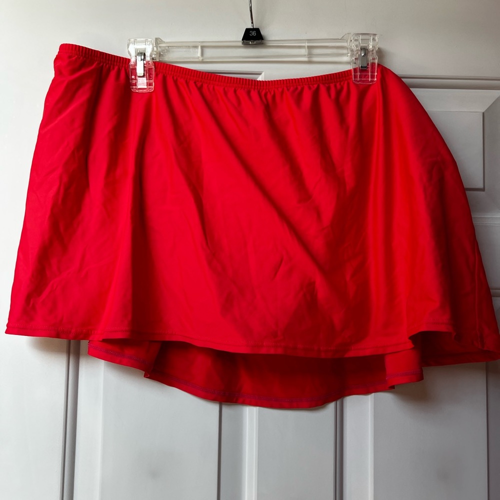 Sunset Escape Red Athletic bathing suit bottoms with Built-In Shorts